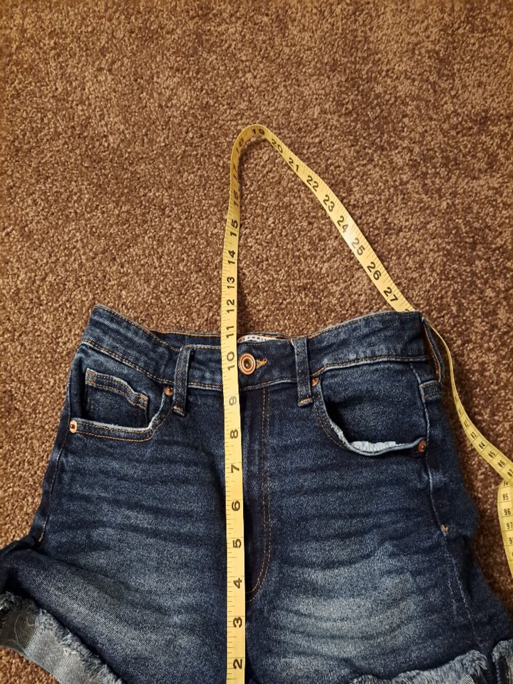 Celebrity Pink The Deb Distressed High-Rise Flip Fray Cuff Shorts. - Picture 7 of 8